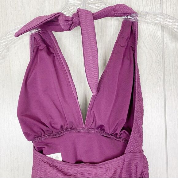 Kate Spade | Belted Plunging Halter One Piece Swimsuit Size Small - Picture 8 of 13